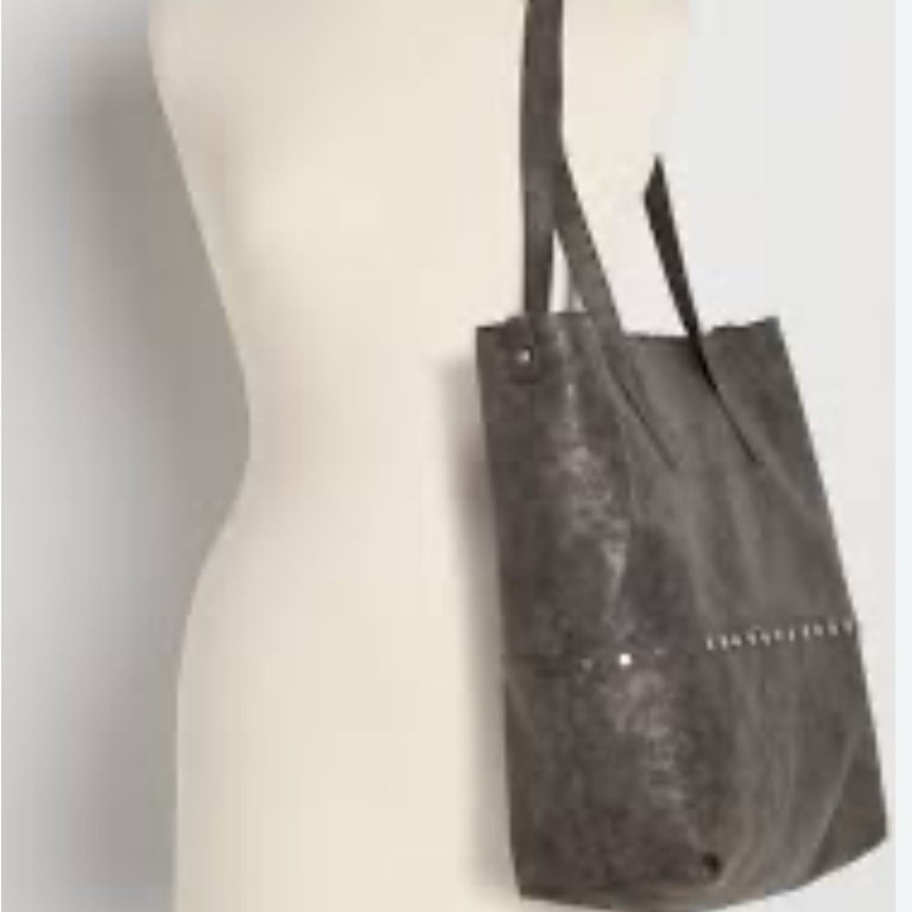 Maurices Charcoal Gray Leather Tote